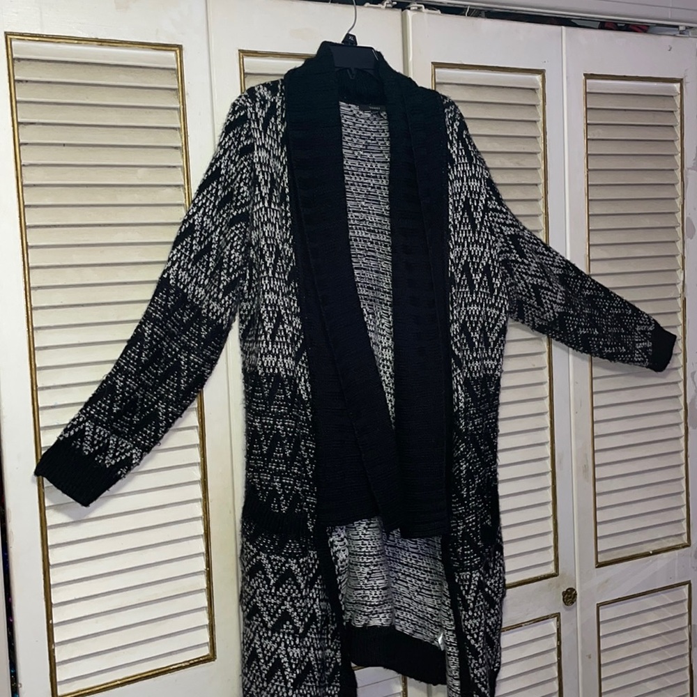 Tahari Long Drape Collar Sweater